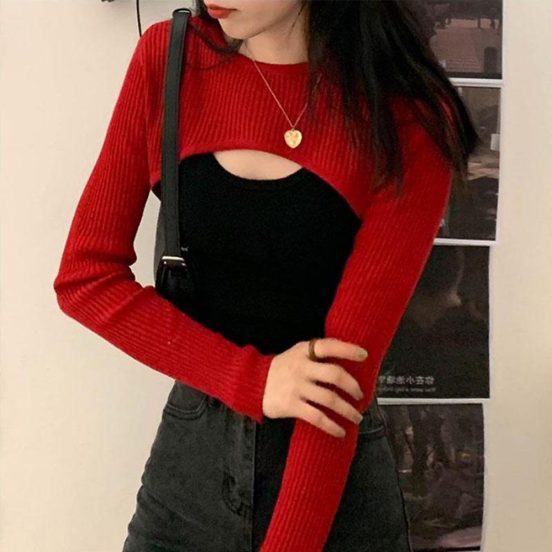Skinny Arm and Shoulder Warmer Knit Pullover - nightcity clothing