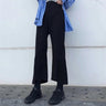 Slim Flare Pants with Split Hem - nightcity clothing