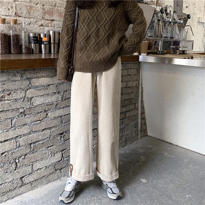 Slim Neutral Corduroy Pants - nightcity clothing