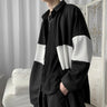 Textured Color Block Overshirt - nightcity clothing