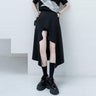 Asymmetric Curve-Cut High-Low Midi Skirt - nightcity clothing