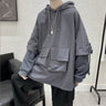 Slim Mock Layer Drawstring Sleeve Lightweight Hoodie - nightcity clothing