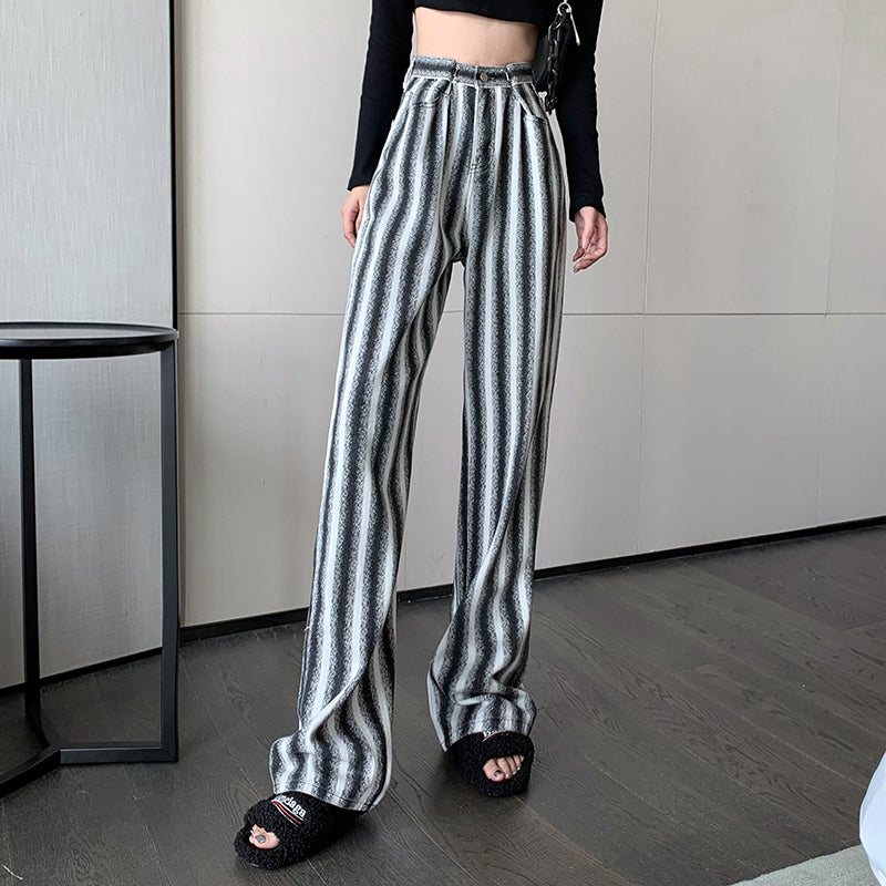 Slim Washout Stripe Pants - nightcity clothing