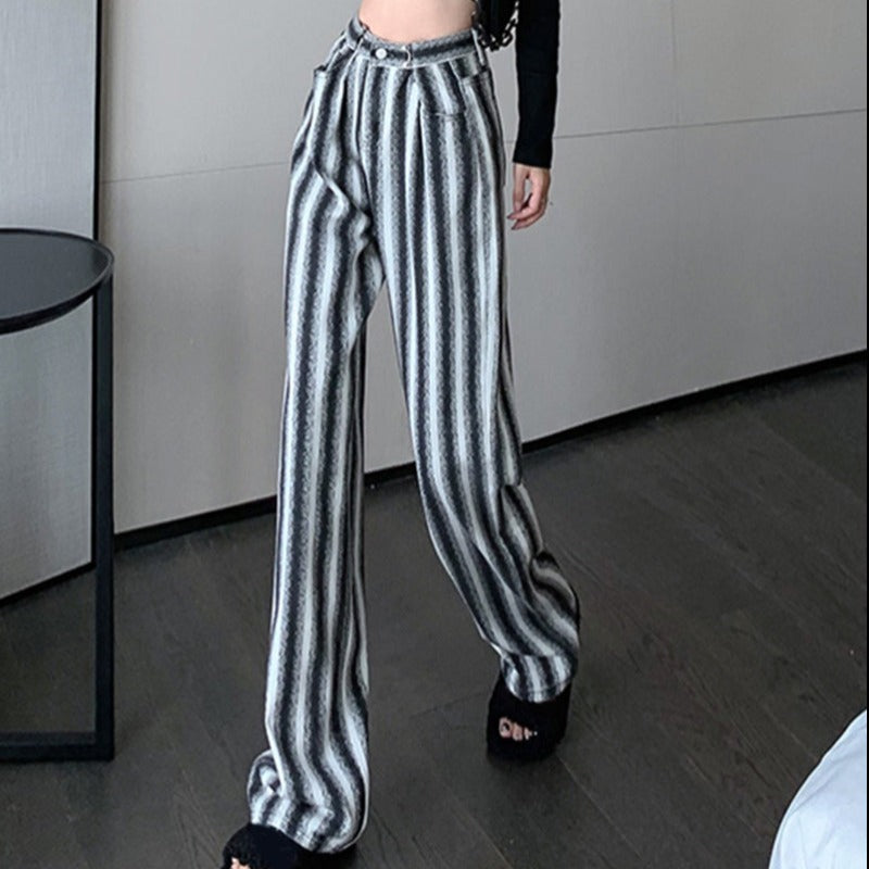 Slim Washout Stripe Pants - nightcity clothing